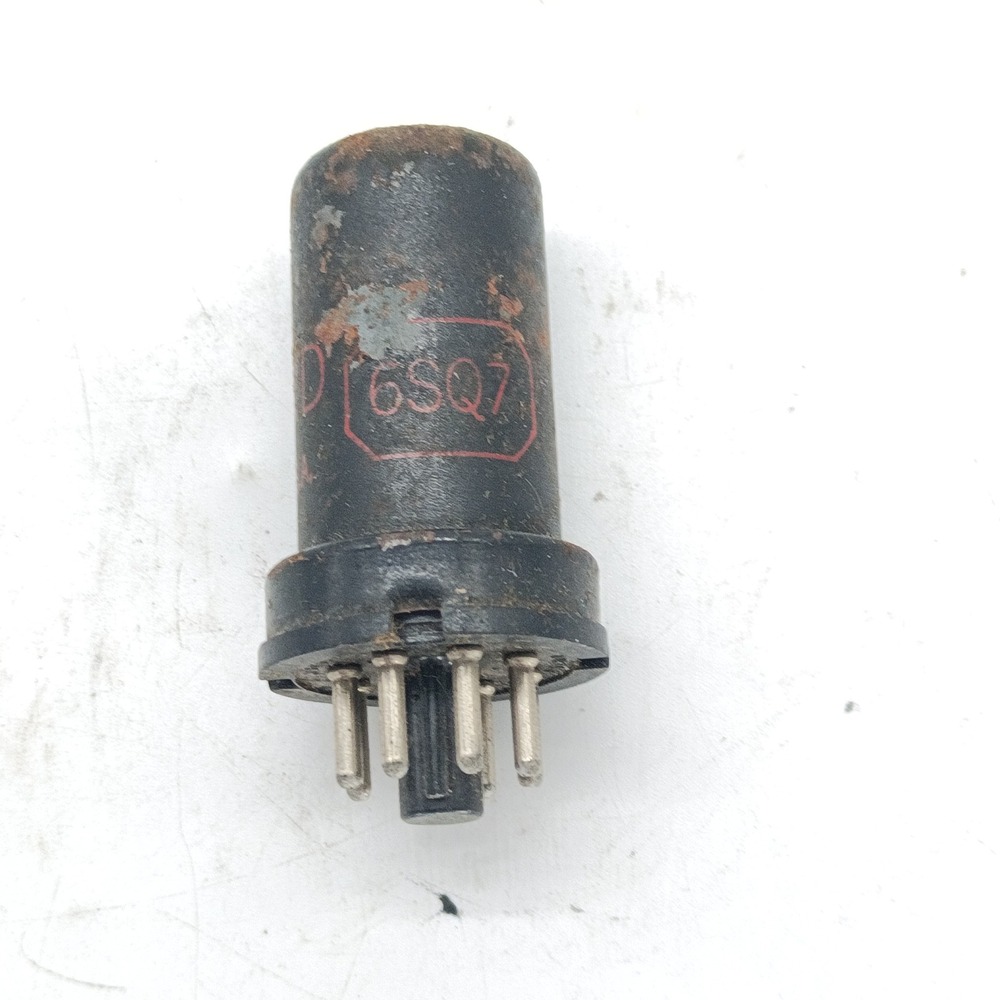 Wizard 6SQ7 Vacuum Tube Vintage Metal Radio Amp Component Made in USA gb